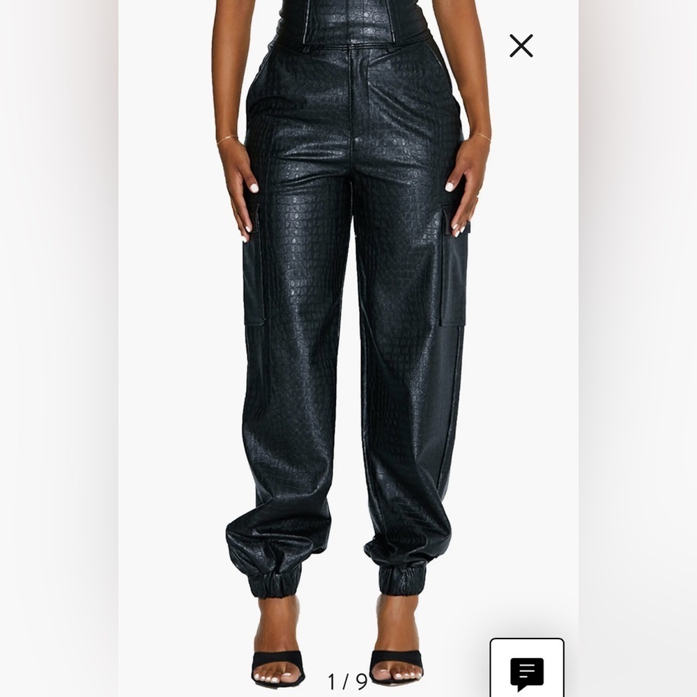 Naked Wardrobe faux leather her joggers❤️‍🔥 NWT - Picture 3 of 5